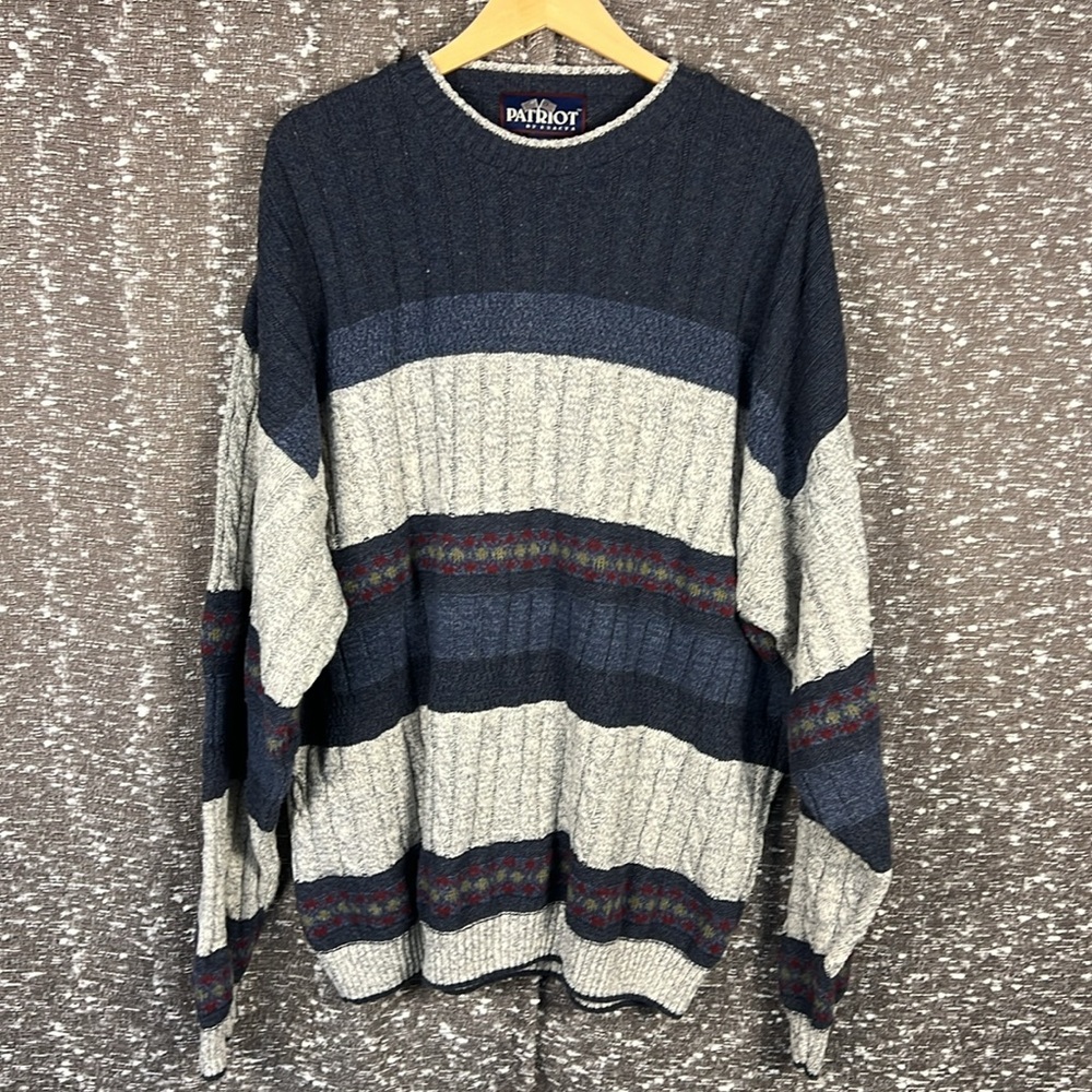 Patriot‎ By Exacta Striped Long Sleeve Crewneck Sweater